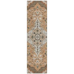 Machine Washable Indoor/Outdoor Chantille ACN2715 Orange 2'3" x 7'6" Runner Rug