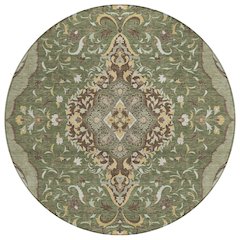 Machine Washable Indoor/Outdoor Chantille ACN2715 Green 8' x 8' Round Rug