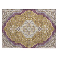Machine Washable Indoor/Outdoor Chantille ACN2715 Gold 1'8" x 2'6" Rug