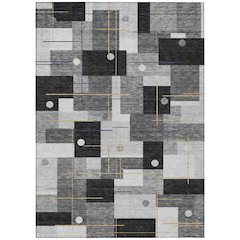 Machine Washable Indoor/Outdoor Chantille ACN2716 Black 2'6" x 3'10" Rug