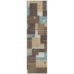 Machine Washable Indoor/Outdoor Chantille ACN2716 Brown 2'3" x 7'6" Runner Rug