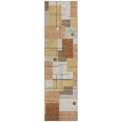 Machine Washable Indoor/Outdoor Chantille ACN2716 Orange 2'3" x 7'6" Runner Rug