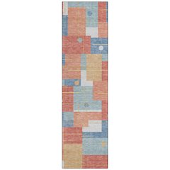 Machine Washable Indoor/Outdoor Chantille ACN2716 Orange 2'3" x 7'6" Runner Rug