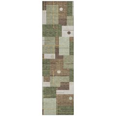 Machine Washable Indoor/Outdoor Chantille ACN2716 Green 2'3" x 7'6" Runner Rug