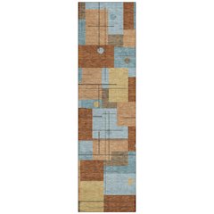 Machine Washable Indoor/Outdoor Chantille ACN2716 Orange 2'3" x 7'6" Runner Rug