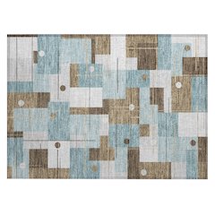 Machine Washable Indoor/Outdoor Chantille ACN2716 Teal 1'8" x 2'6" Rug