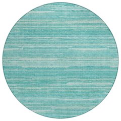 Machine Washable Indoor/Outdoor Chantille ACN2717 Teal 8' x 8' Round Rug