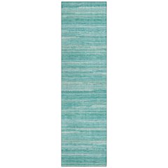 Machine Washable Indoor/Outdoor Chantille ACN2717 Teal 2'3" x 7'6" Runner Rug
