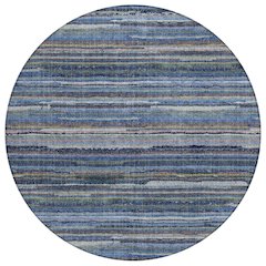 Machine Washable Indoor/Outdoor Chantille ACN2717 Blue 8' x 8' Round Rug