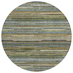 Machine Washable Indoor/Outdoor Chantille ACN2717 Green 8' x 8' Round Rug