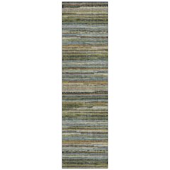 Machine Washable Indoor/Outdoor Chantille ACN2717 Green 2'3" x 7'6" Runner Rug