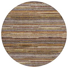 Machine Washable Indoor/Outdoor Chantille ACN2717 Orange 8' x 8' Round Rug