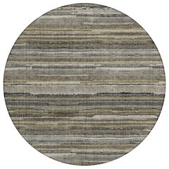 Machine Washable Indoor/Outdoor Chantille ACN2717 Gray 8' x 8' Round Rug