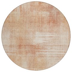 Machine Washable Indoor/Outdoor Chantille ACN2718 Orange 8' x 8' Round Rug