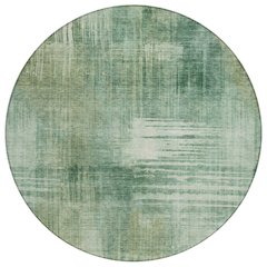 Machine Washable Indoor/Outdoor Chantille ACN2718 Green 8' x 8' Round Rug