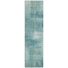 Machine Washable Indoor/Outdoor Chantille ACN2718 Teal 2'3" x 7'6" Runner Rug