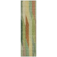 Machine Washable Indoor/Outdoor Chantille ACN2720 Green 2'3" x 7'6" Runner Rug