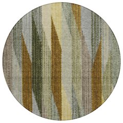 Machine Washable Indoor/Outdoor Chantille ACN2720 Gray 8' x 8' Round Rug