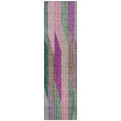Machine Washable Indoor/Outdoor Chantille ACN2720 Pink 2'3" x 7'6" Runner Rug