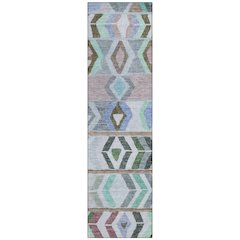 Machine Washable Indoor/Outdoor Chantille ACN2721 Brown 2'3" x 7'6" Runner Rug