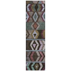 Machine Washable Indoor/Outdoor Chantille ACN2721 Brown 2'3" x 7'6" Runner Rug