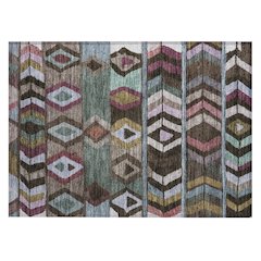 Machine Washable Indoor/Outdoor Chantille ACN2721 Brown 1'8" x 2'6" Rug