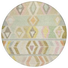 Machine Washable Indoor/Outdoor Chantille ACN2721 Brown 8' x 8' Round Rug