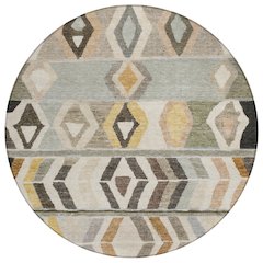 Machine Washable Indoor/Outdoor Chantille ACN2721 Gray 8' x 8' Round Rug