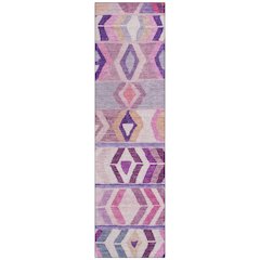 Machine Washable Indoor/Outdoor Chantille ACN2721 Purple 2'3" x 7'6" Runner Rug