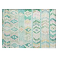 Machine Washable Indoor/Outdoor Chantille ACN2721 Teal 1'8" x 2'6" Rug