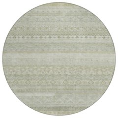 Machine Washable Indoor/Outdoor Chantille ACN2722 Brown 8' x 8' Round Rug