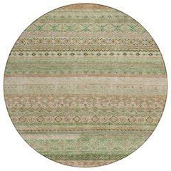 Machine Washable Indoor/Outdoor Chantille ACN2722 Orange 8' x 8' Round Rug