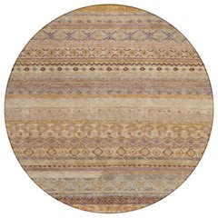 Machine Washable Indoor/Outdoor Chantille ACN2722 Orange 8' x 8' Round Rug