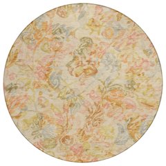 Machine Washable Indoor/Outdoor Chantille ACN2723 Orange 8' x 8' Round Rug