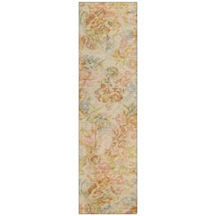 Machine Washable Indoor/Outdoor Chantille ACN2723 Orange 2'3" x 7'6" Runner Rug