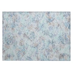 Machine Washable Indoor/Outdoor Chantille ACN2723 Teal 1'8" x 2'6" Rug