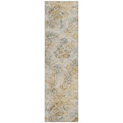 Machine Washable Indoor/Outdoor Chantille ACN2723 Gold 2'3" x 7'6" Runner Rug
