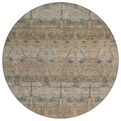 Machine Washable Indoor/Outdoor Chantille ACN2724 Brown 8' x 8' Round Rug