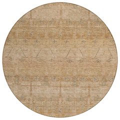Machine Washable Indoor/Outdoor Chantille ACN2724 Orange 8' x 8' Round Rug