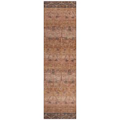 Machine Washable Indoor/Outdoor Chantille ACN2724 Orange 2'3" x 7'6" Runner Rug