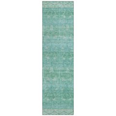Machine Washable Indoor/Outdoor Chantille ACN2725 Green 2'3" x 7'6" Runner Rug