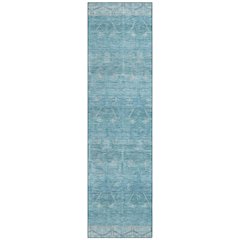 Machine Washable Indoor/Outdoor Chantille ACN2725 Blue 2'3" x 7'6" Runner Rug