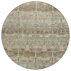 Machine Washable Indoor/Outdoor Chantille ACN2725 Brown 8' x 8' Round Rug