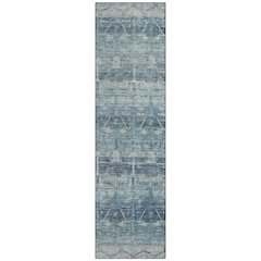 Machine Washable Indoor/Outdoor Chantille ACN2725 Blue 2'3" x 7'6" Runner Rug