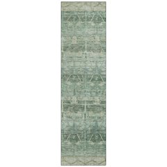Machine Washable Indoor/Outdoor Chantille ACN2725 Green 2'3" x 7'6" Runner Rug