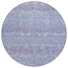Machine Washable Indoor/Outdoor Chantille ACN2725 Purple 8' x 8' Round Rug