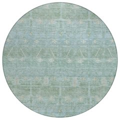 Machine Washable Indoor/Outdoor Chantille ACN2725 Green 8' x 8' Round Rug