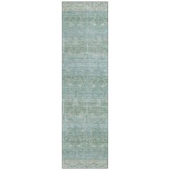 Machine Washable Indoor/Outdoor Chantille ACN2725 Green 2'3" x 7'6" Runner Rug