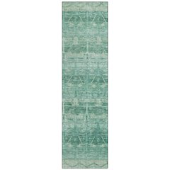 Machine Washable Indoor/Outdoor Chantille ACN2725 Teal 2'3" x 7'6" Runner Rug