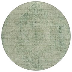 Machine Washable Indoor/Outdoor Chantille ACN2726 Green 8' x 8' Round Rug